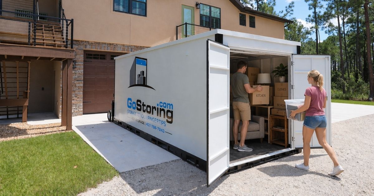 People loading GoStoring container