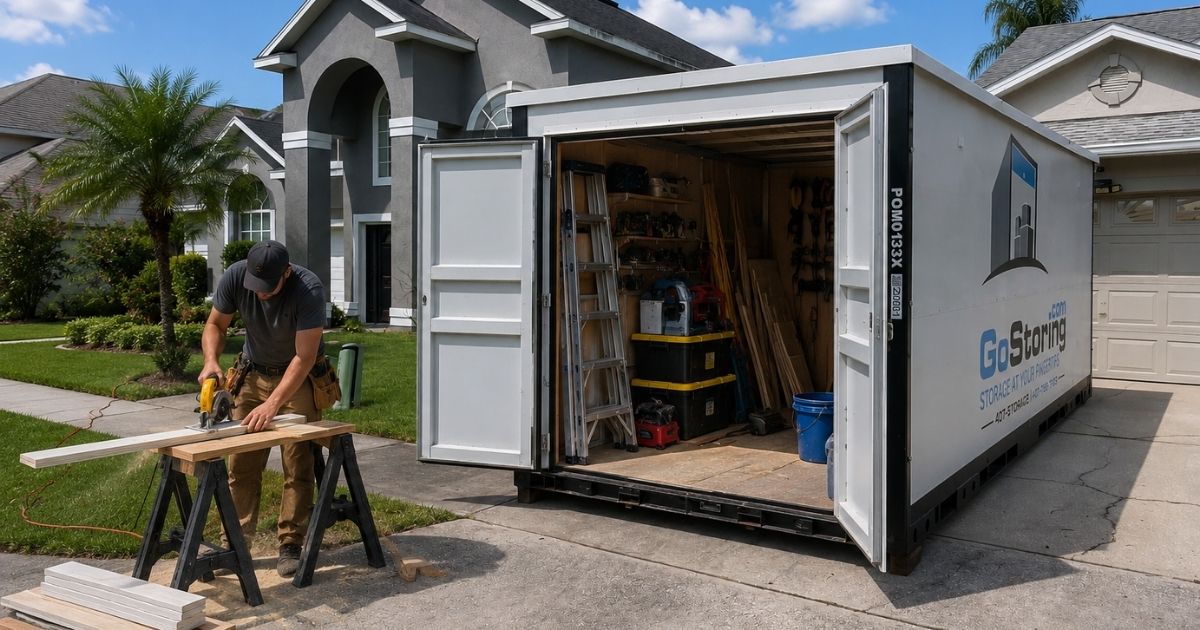 Home renovation in florida using portable storage pod